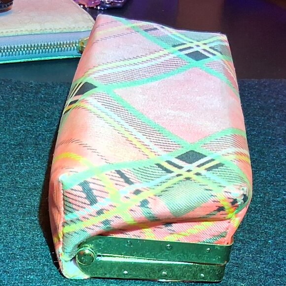 1960s Plaid Tartan Clutch – Vintage Mod Wallet with Metal Clasp - Multicloro - Picture 4 of 9